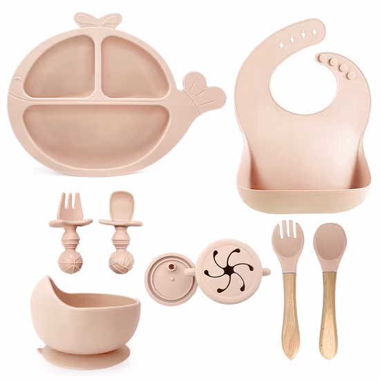 Детская посуда Детские силиконовые присоски для новорожденных Kawaii Fox Shape Тарелка Набор посуды для кормления